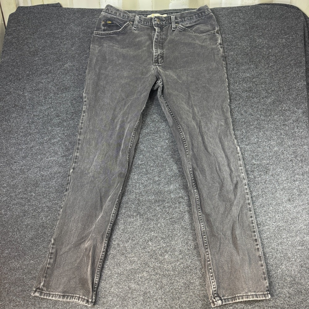 Lee Regular Fit Authentic Jeans Mens 34x32 Gray Cotton Straight Leg Casual Wear